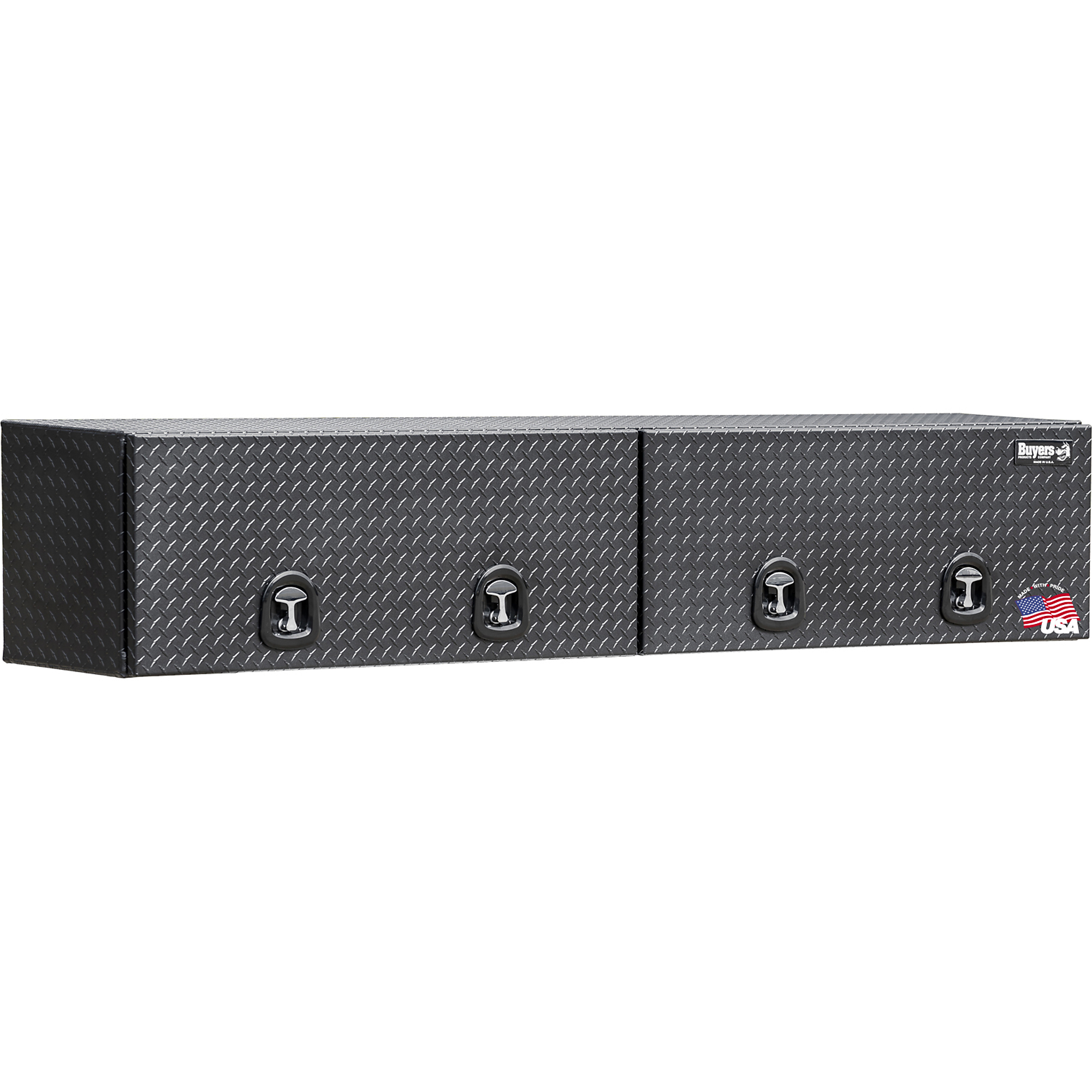Buyers Products, 18x16x96 Textured Matte Black Aluminum Topsider, Width 18 in, Material Aluminum, Color Finish Diamond Plate Silver, Model# 1722770